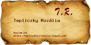 Tepliczky Rozália névjegykártya