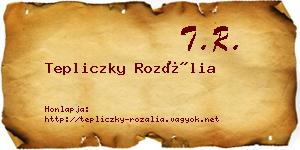 Tepliczky Rozália névjegykártya